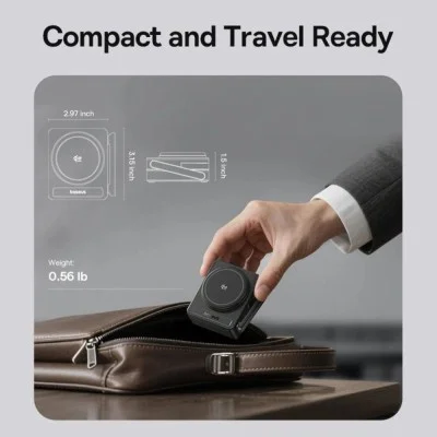 Baseus PicoGo AF21 Portable 3-in-1 Qi2.2 Wireless Charger 35W - Cosmic Black